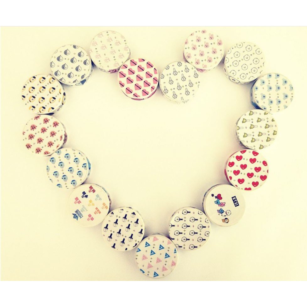 Băng keo cuộn Washi Tape BTS, BT21, BLACKPINK, TWICE, SEVENTEEN, WANNA ONE, NINE PERCENT