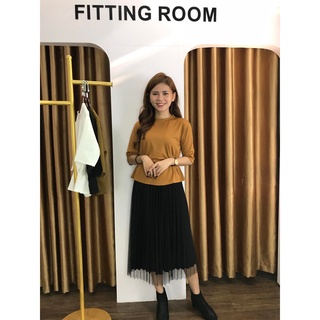 Chân váy ren xòe xếp ly