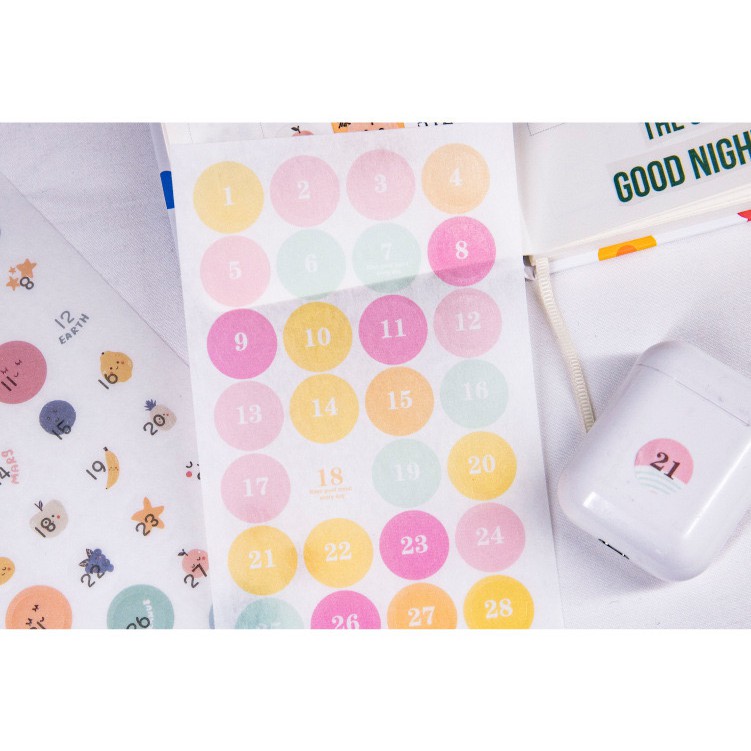 Set Sticker Số ngày 1- 31