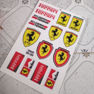 TEM TẤM DÁN XE MÁY ĐỔ KEO SIÊU NÉT NHIỀU LOGO SIÊU ĐẸP (TEM FERRARI ĐỎ VÀNG)