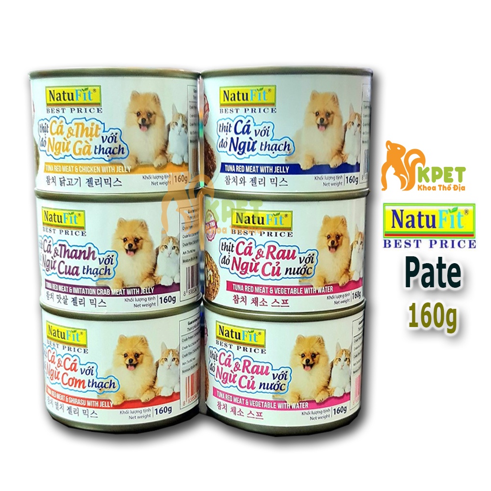 Pate NatuFit cho Chó Mèo kén ăn - Lon 160g