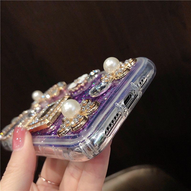 Ốp Lưng Kim Tuyến Nước Hình Hoa Cho iphone 14 13 12 pro max iphone 11 pro max xs xr x