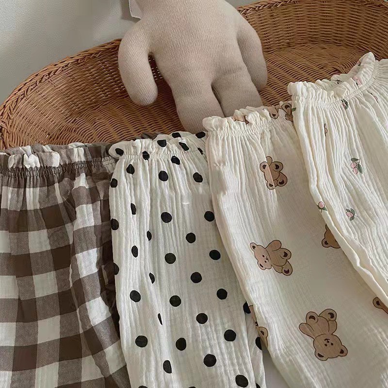 Quần dài trẻ em chống muỗi, nằm điều hòa họa tiết phong cách Hàn quốc
