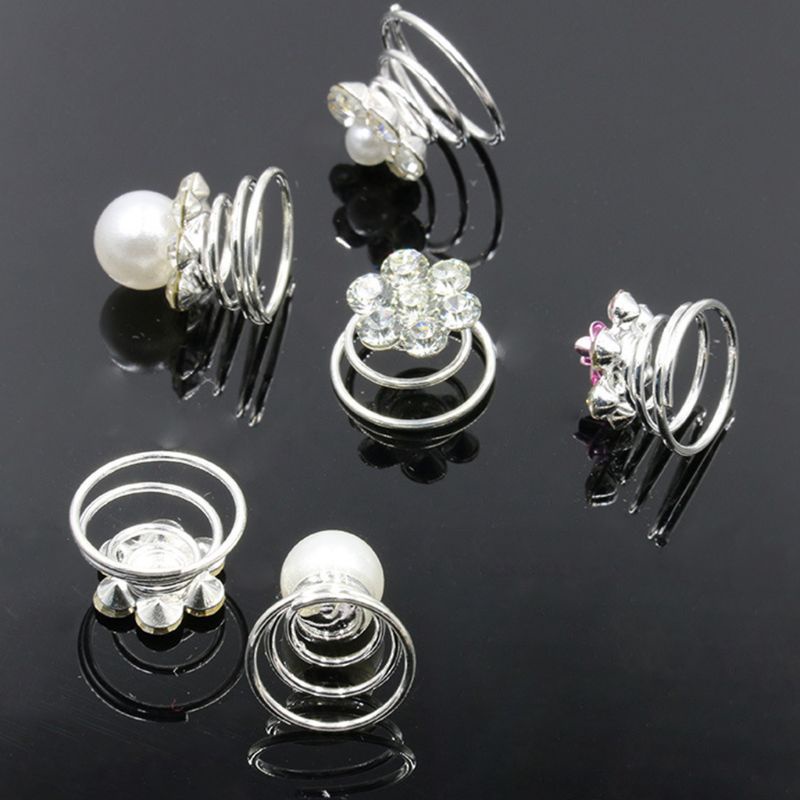 Trâm Cài Tóc Dạng Xoắn Ốc Đính Pha Lê Cho Cô Dâu YOUYO