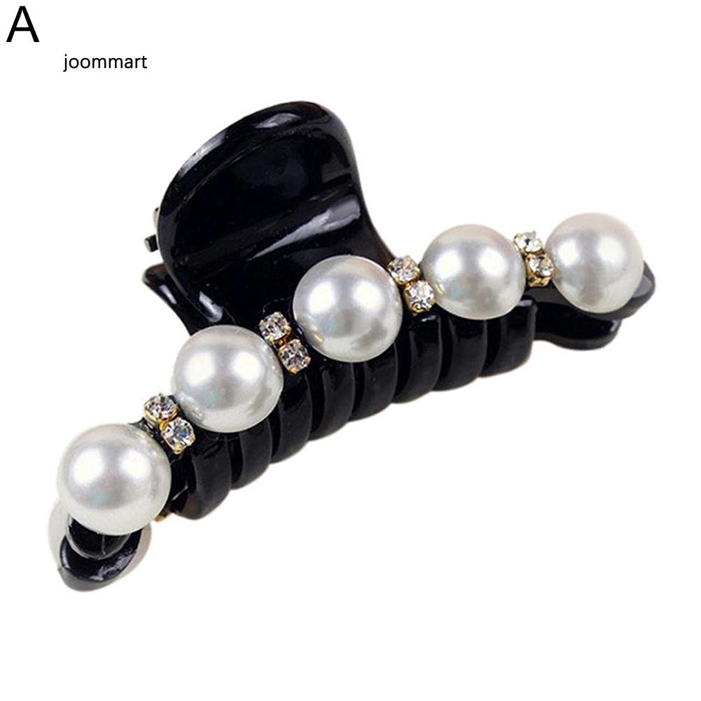 Kẹp Tóc Móng Vuốt Đính Đá &amp; Ngọc Trai Giả Cho Nữ