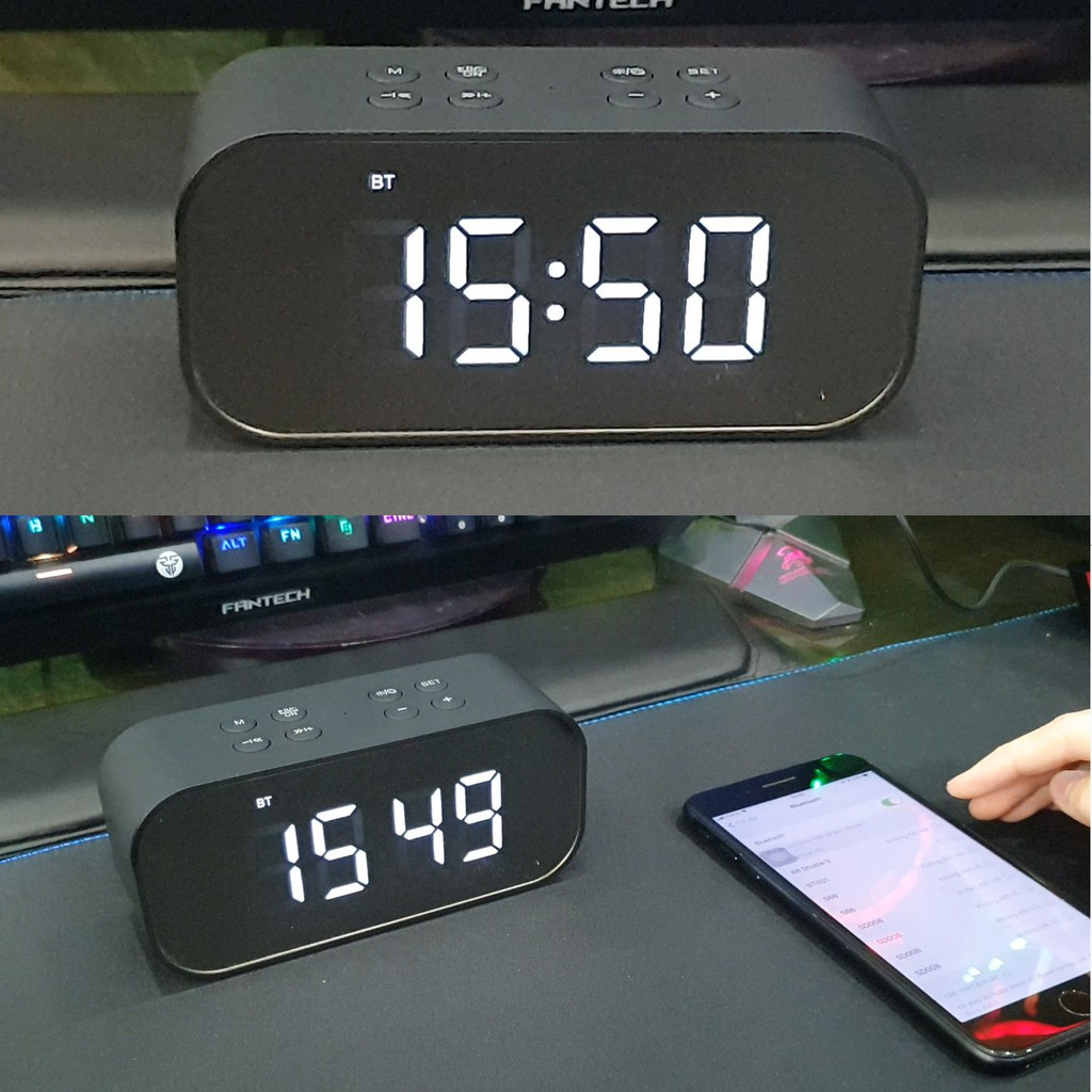 -  Loa Bluetooth Yayusi S2 LED tích hợp đồng hồ báo thức, đo nhiệt độ