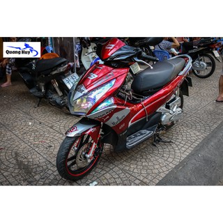 Tem trùm air blade đỏ trăng đời 2011, độ team trùm ab dán phủ dàn áo xe đỏ trắng rẻ đẹp