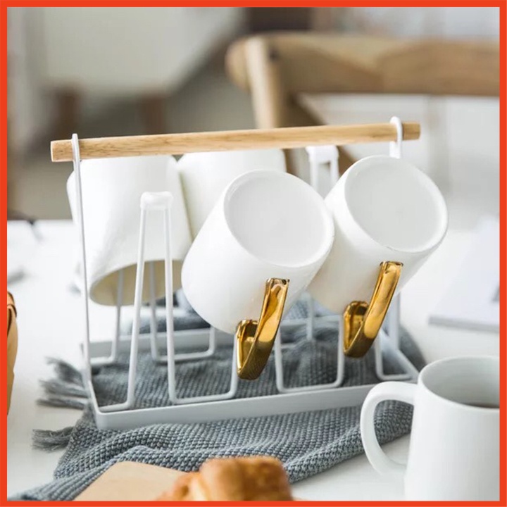 Giá úp ly, Khay đựng cốc tặng kèm đế hứng nước