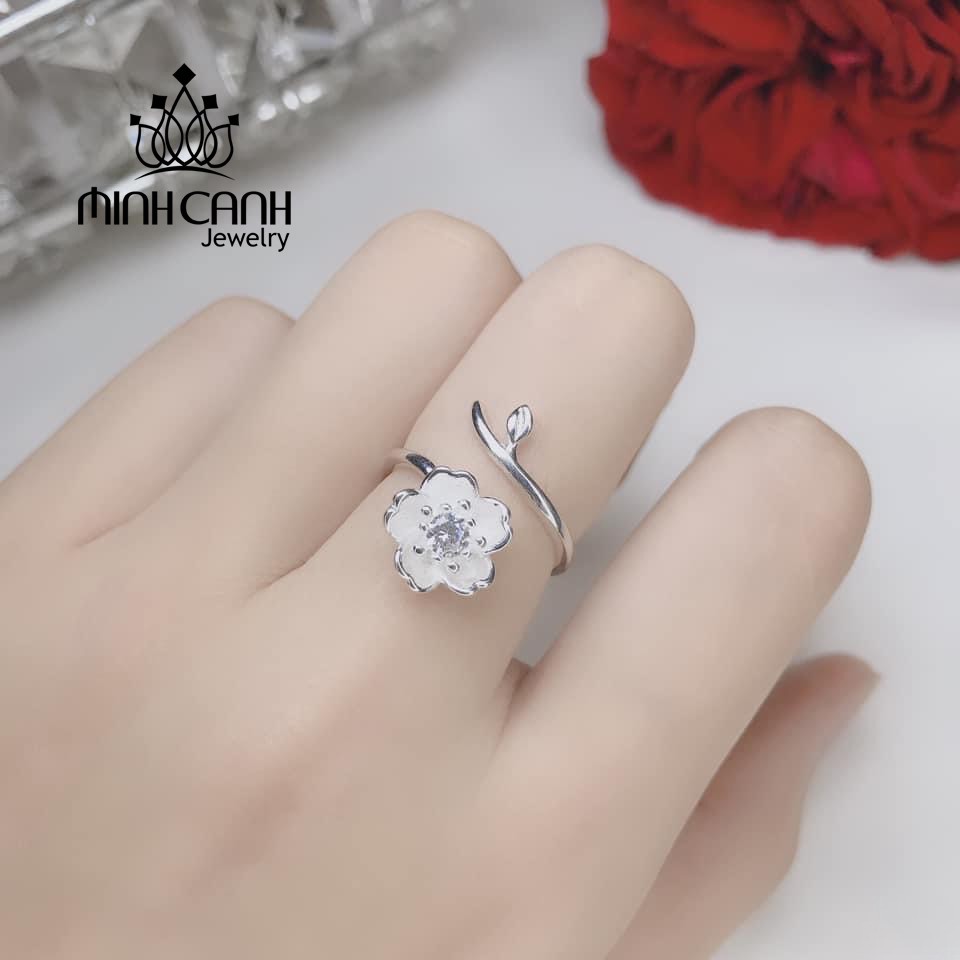 Nhẫn Bạc Hoa Anh Đào Bạc Ý S925 - Minh Canh Jewelry