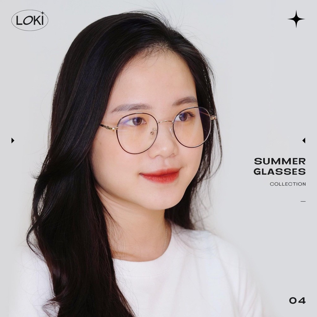 Gọng kính cận classic nam nữ LOKI kim loại mắt kiếng không độ bền đẹp thời trang Hàn Quốc trendy