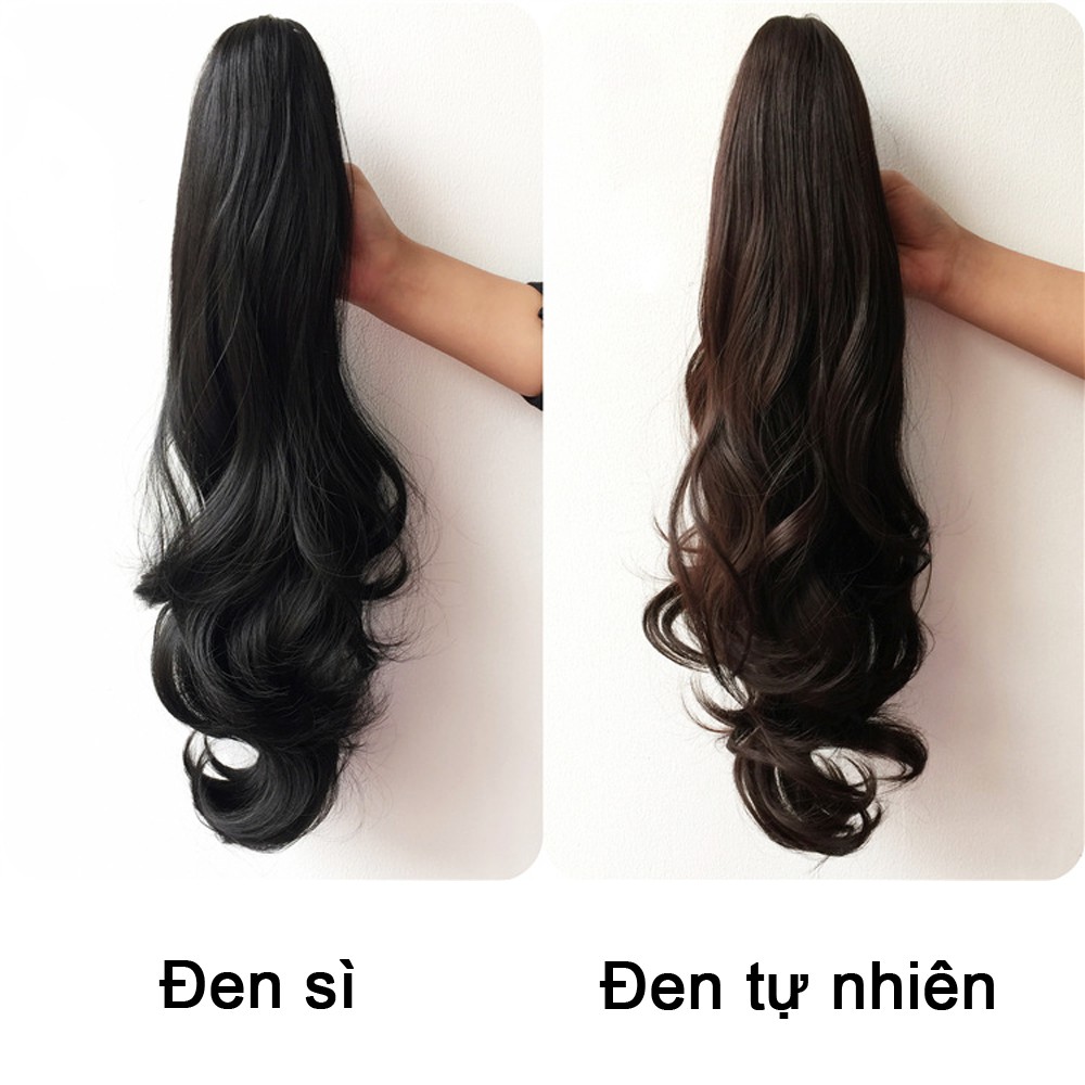 Tóc giả nữ ngoặm xoăn đuôi dài 40cm sóng to bồng bềnh