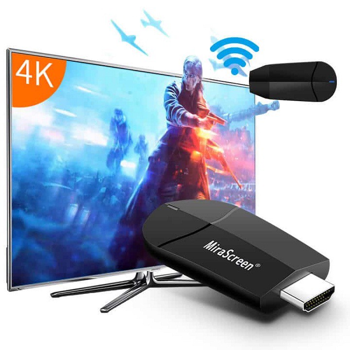 Thiết Bị HDMI Không Dây Kết Nối Điện Thoại Với TIVI FULL HD 4K 2.4 Ghz MiraScreen K6 cao cấp