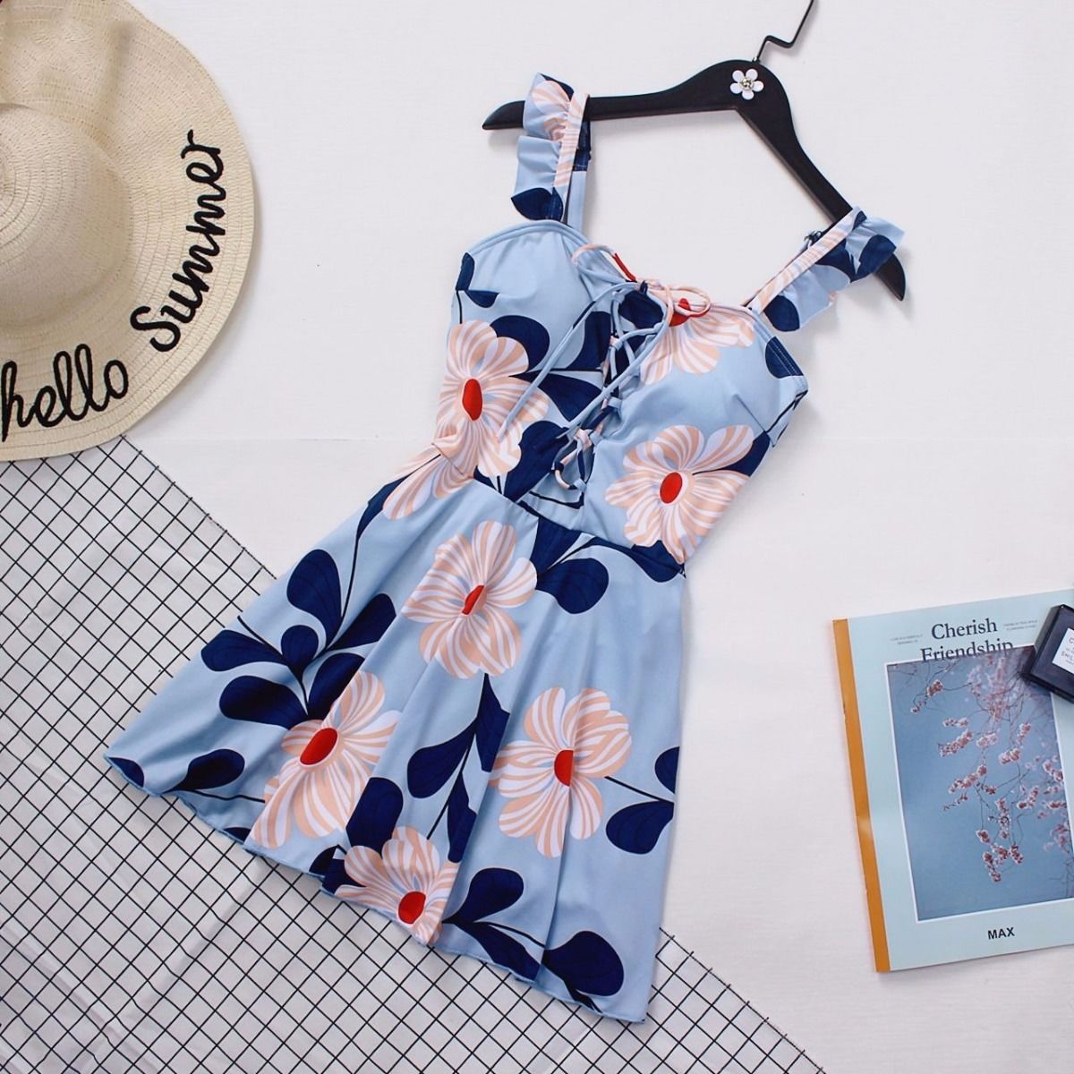 Bộ Đồ Bơi Hai Mảnh Trễ Vai Size Lớn Phong Cách Hàn Quốc | BigBuy360 - bigbuy360.vn