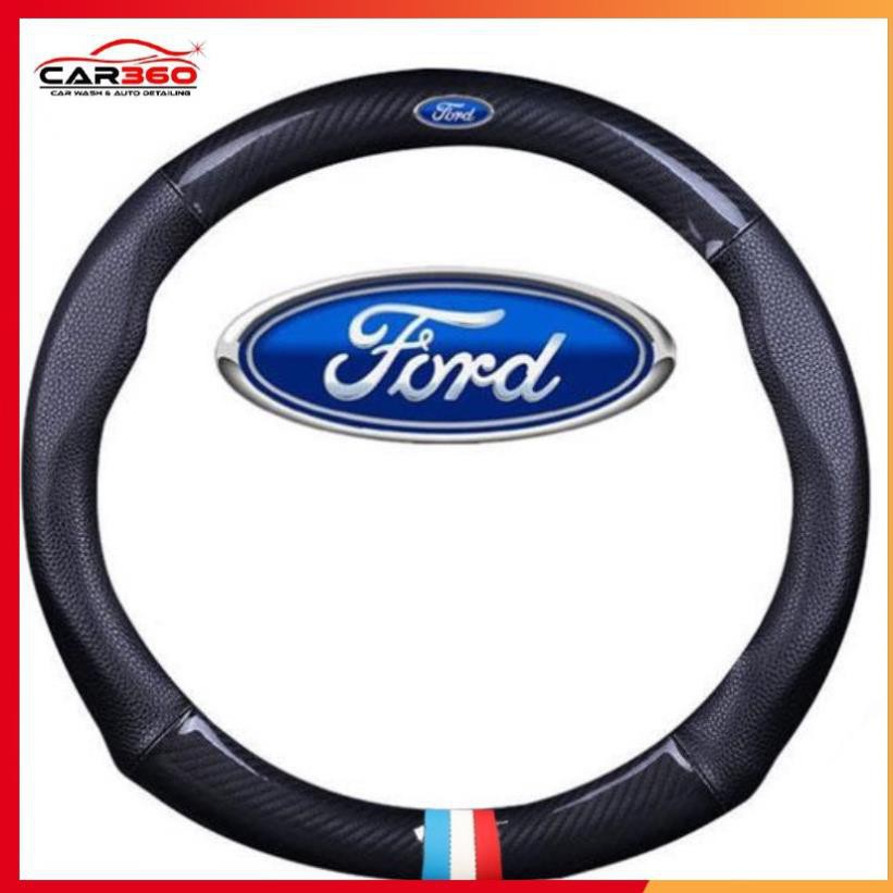 ⚡️Bọc FORD⚡️ Bọc Vô Lăng Vân Cacbon Phối Da Lỗ Thoáng Khí Cao Cấp Kèm Logo FORD