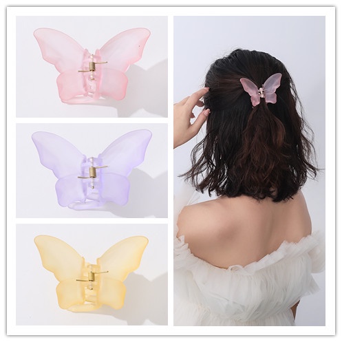 Kẹp Tóc Trong Suốt Hình Bướm Đáng Yêu