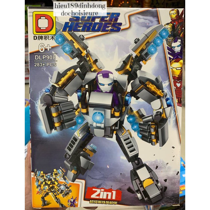 Lắp ráp xếp hình Lego siêu anh hùng DLP908 -3 : Bộ giáp của người sắt 283+ mảnh