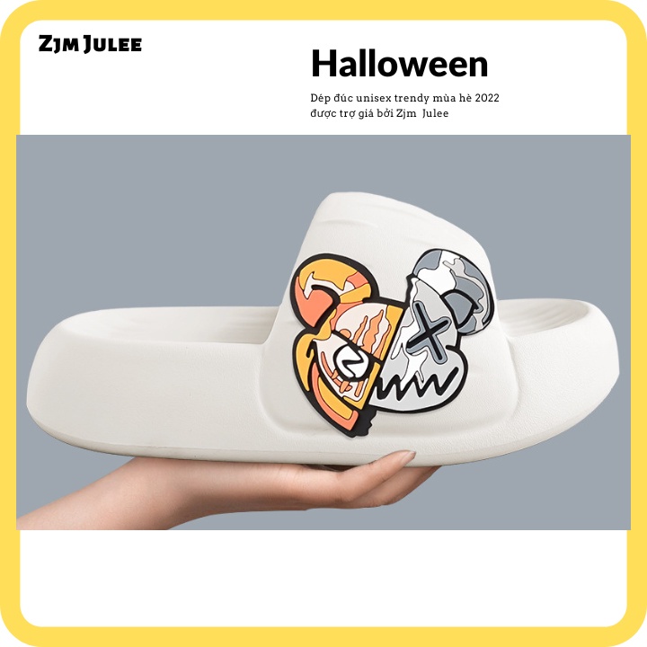 Dép bánh mì nữ quai ngang sticker cute (NEW) - Dép nữa đi chơi dễ thương