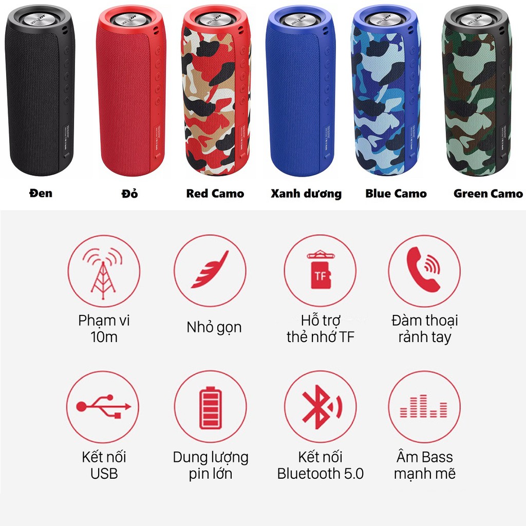 Loa bluetooth nghe nhạc không dây chống thấm nước ZEALOT S51