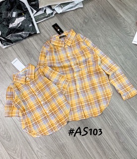 Áo sơ mi kẻ nữ chất thô trẻ trung ASM103
