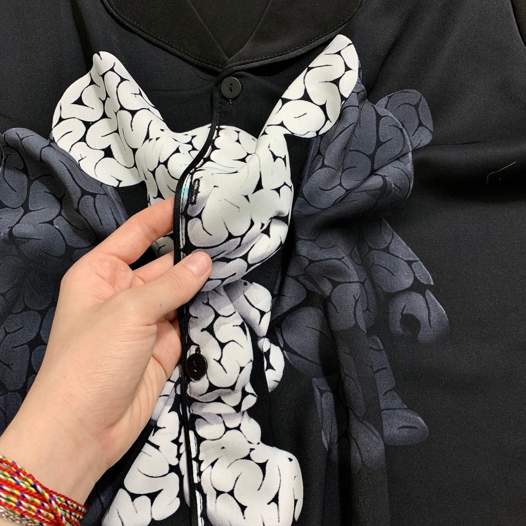 Bộ Pijama nữ bigsize tai chuột trắng tay dài chất lụa Mango ko nhăn dành cho nữ, mẹ bầu 60 -90kg