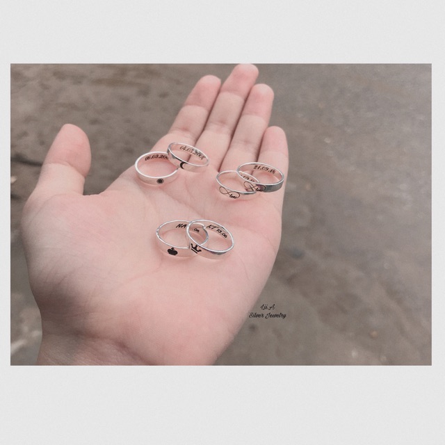 [Mã SKAMLTSM9 giảm 10% đơn 99K] Nhẫn Đôi Trơn Khắc Chữ (giá bao gồm khắc 2 mặt)