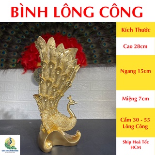 Bình Cắm Lông Công - Chim Công Khổng Tước Size Vừa 28cm
