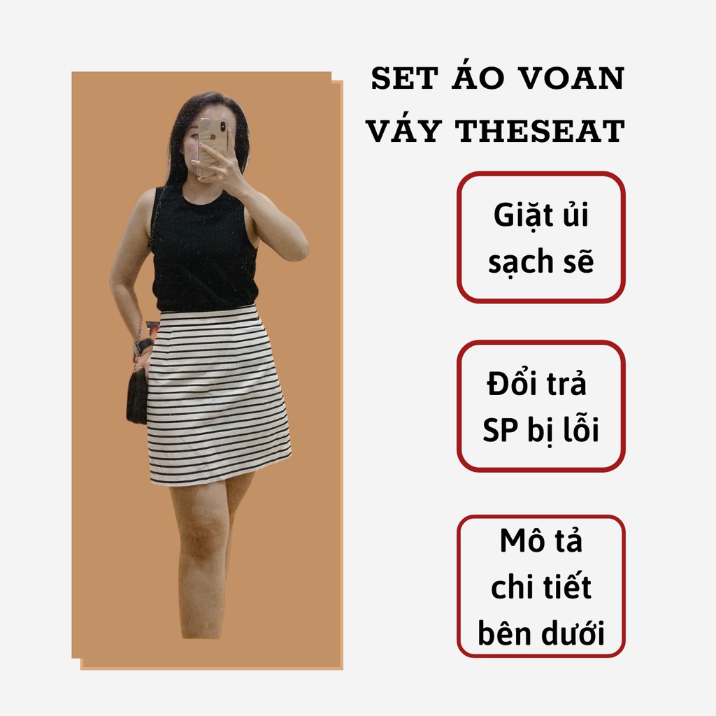 Set áo voan và váy The Seat C398 đơn giản thanh lịch công sở dạo phố
