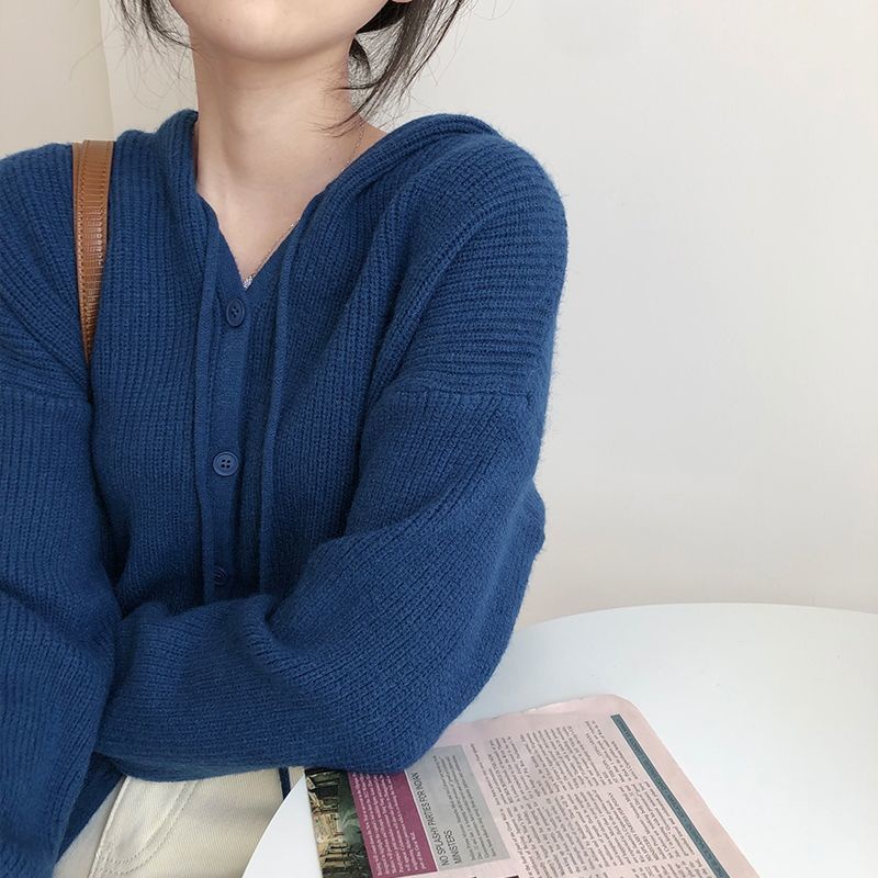 Áo len kiểu dáng hoodie cực xinh phong cách Hàn Quốc