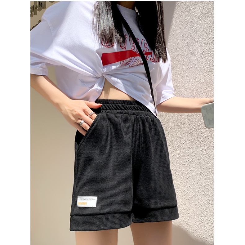 SUXI Quần Short Thể Thao Lưng Cao Co Giãn Ống Rộng Thời Trang Mùa Hè Dành Cho Nữ