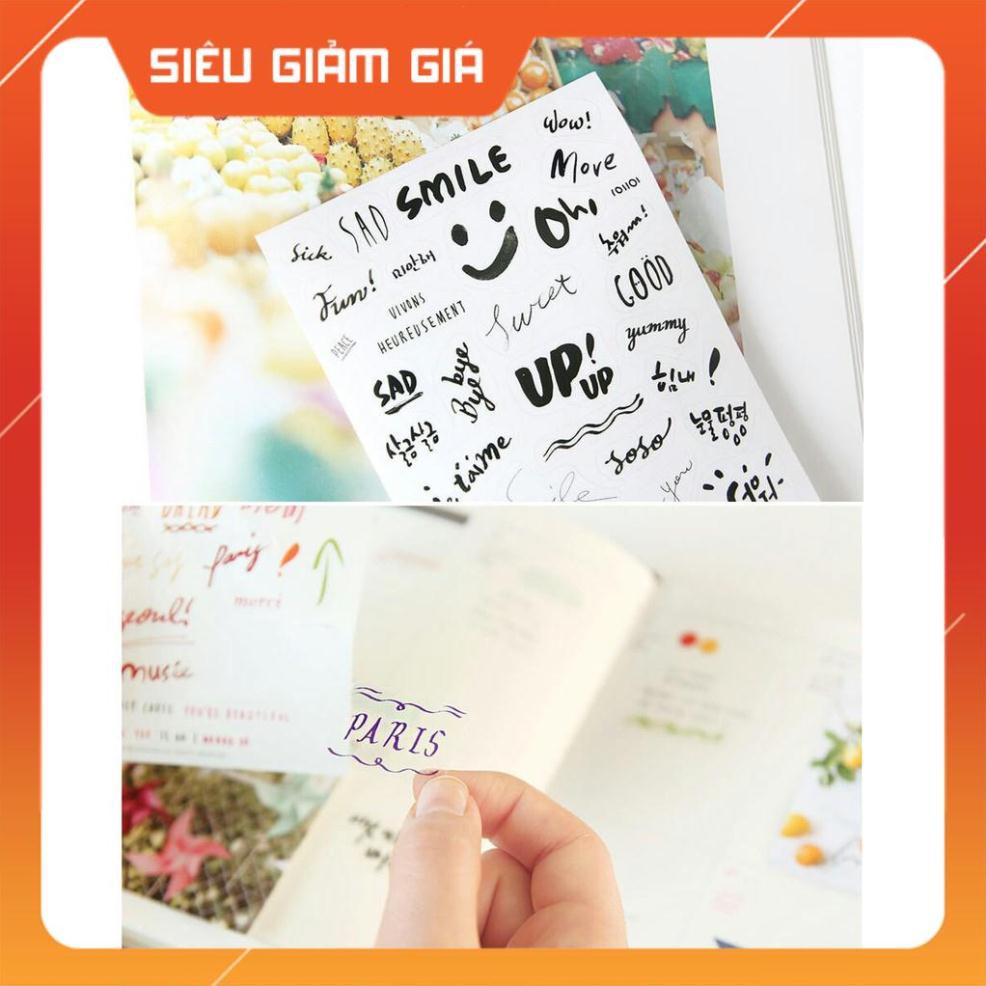 [Freeship] Set 8 calligraphy sticker [Xả kho]