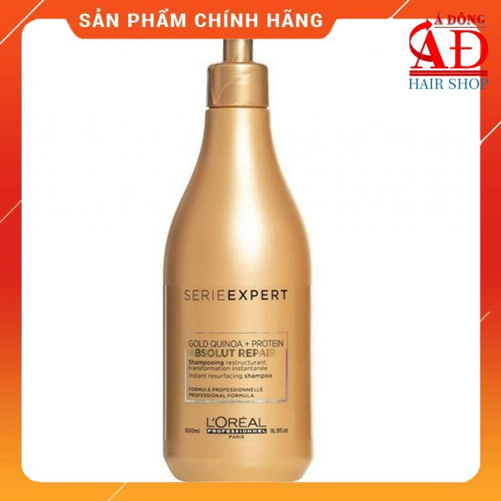 [+Tặng mũ trùm][Loreal] Dầu gội xả hấp dưỡng L'oreal Absolut Repair Golden "vàng" phục hồi tóc hư tổn New 2022