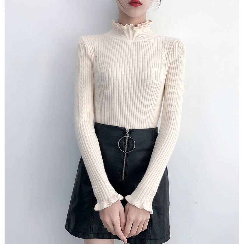 Áo len cổ lọ cách điệu phong cách Hàn quố | BigBuy360 - bigbuy360.vn
