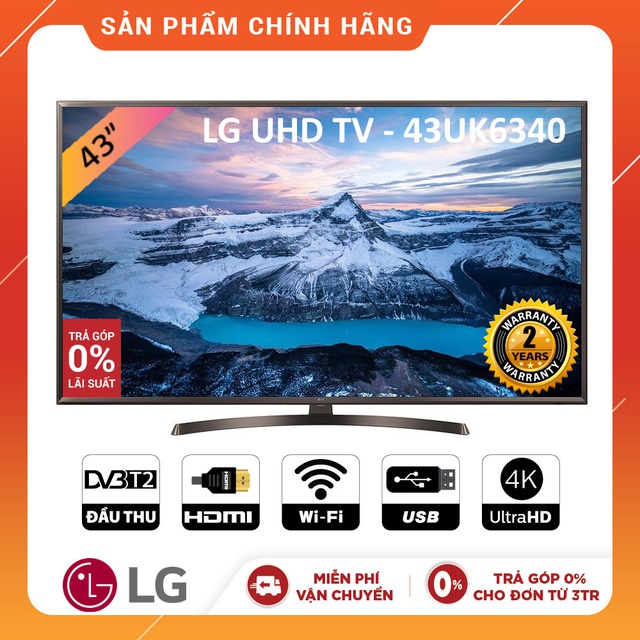 Smart Tivi LG 43 inch 4K UHD 43UK6340PTF (Có Magic Remote) - Hàng chính hãng