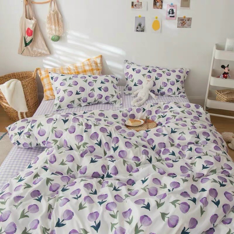 Set chăn ga gối cotton poly nhập khẩu - freeship - chọn mẫu- set 4 món