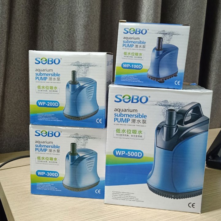 Máy Bơm Hút Đáy Cặn Bể Cá Mini Bể Cá Rồng Koi 360 Độ SoBo WP 100D/200D/300D/500D/600D/700D