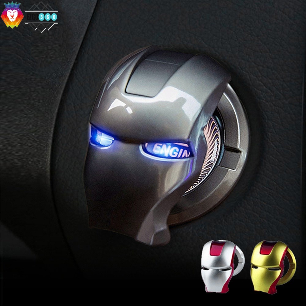 Nắp đậy trang trí nút khởi động xe hơi Start Stop hình Người Sắt