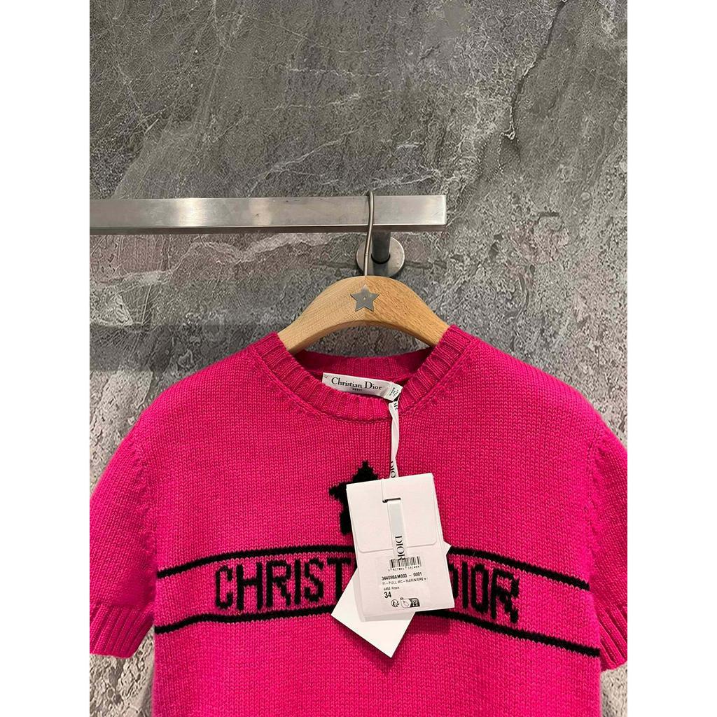 Áo len tay ngắn thời trang cao cấp Christian Dior CD phong cách trẻ trung, nữ tính