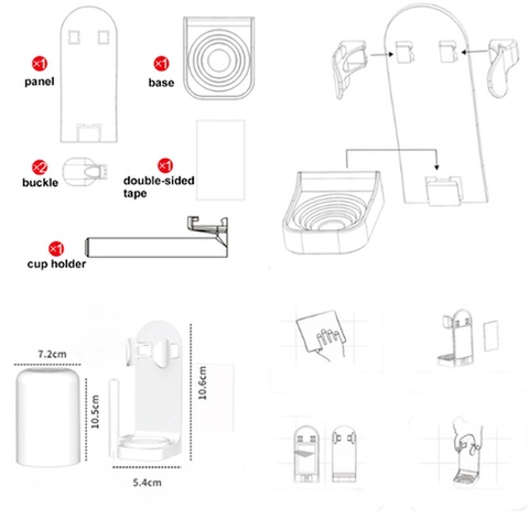 Giá đỡ bàn chải đánh răng 1PCS Giá đỡ bàn chải đánh răng điện phụ kiện phòng tắm tiết kiệm không gian