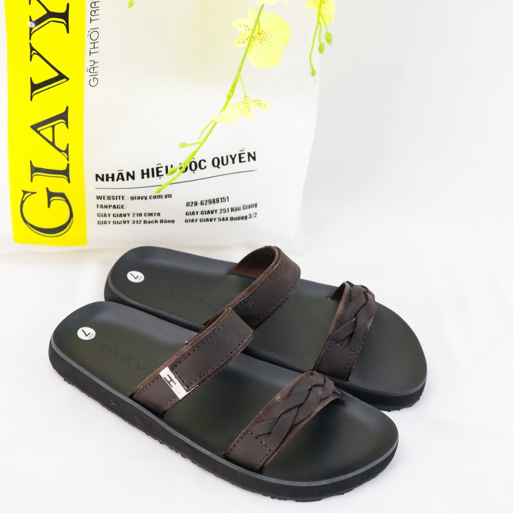 Dép nữ quai da DTK532 - GIÀY GIAVY