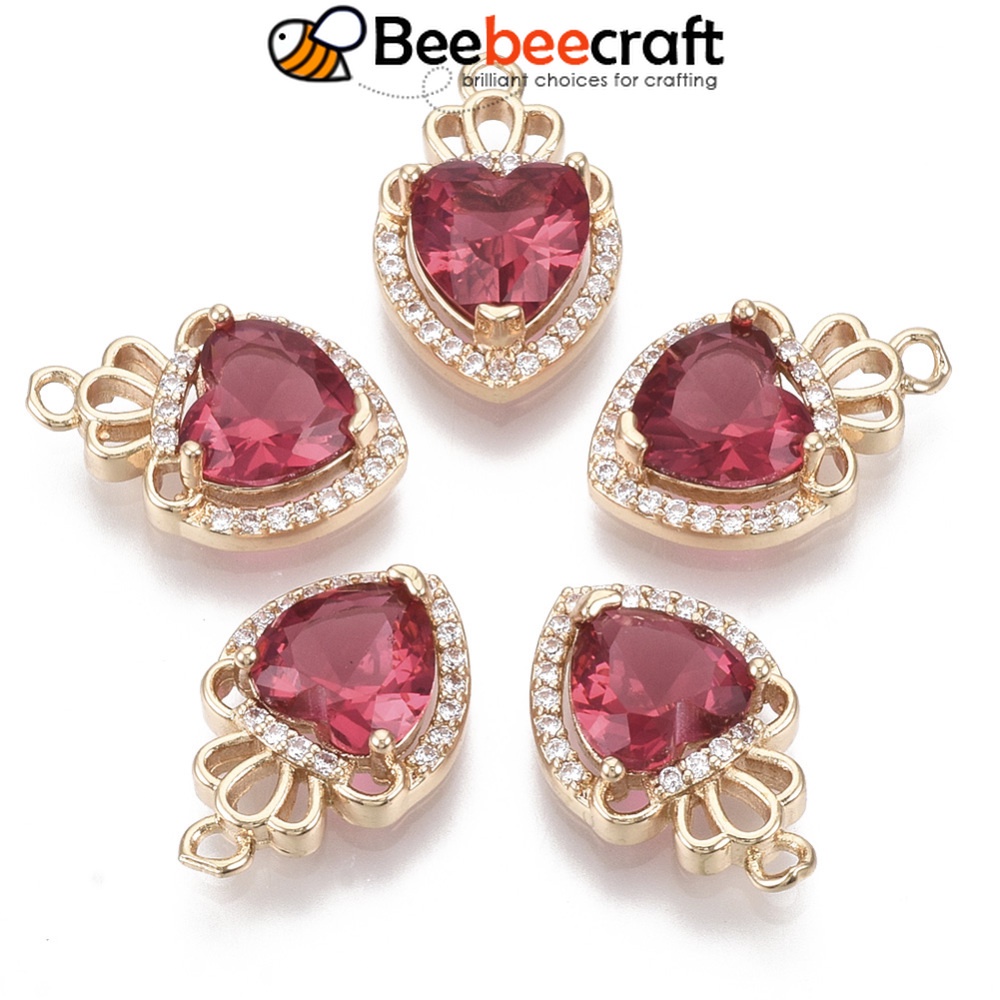 Bộ 2~5 Mặt Dây Chuyền Bằng Đồng Thau Hình Vương Miện Đính Đá Zirconia Và Hở Mặt Màu Vàng Đồng Làm Trang Sức