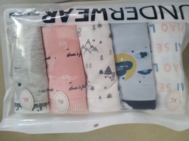 Sét 5 quần chip kute túi zip cotton đủ size