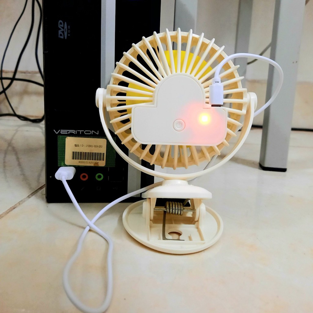 Quạt kẹp bàn mini JL669 sạc pin tiện lợi | BigBuy360 - bigbuy360.vn