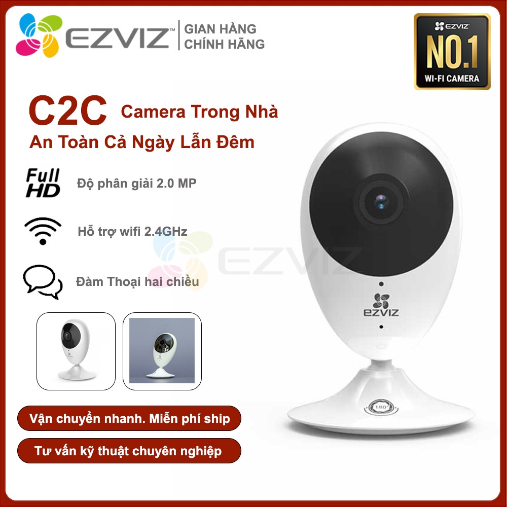 [CHÍNH HÃNG] Camera không dây Ezviz C2C (Ezviz Mini O CS-CV206) Điều Khiển Bằng Giọng Nói, Cảnh Báo Chuyển Động Tức Thời