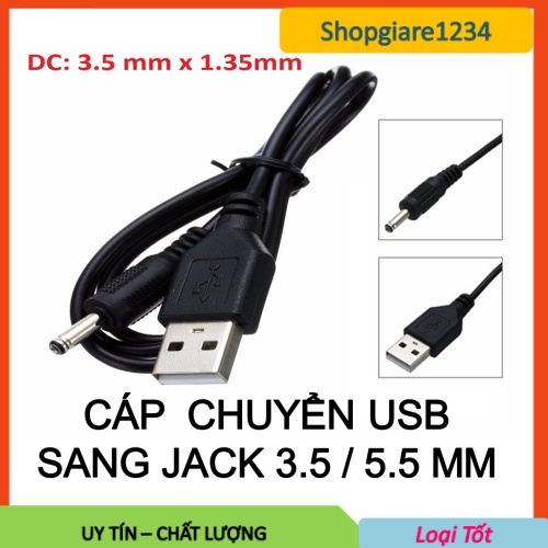 Cáp Chuyển Đổi Usb Sang Cổng 3.5 / 4.0 / 5.5 mm 5v Dc Tiện Dụng - Dây sạc chuyển đổi 3.5mm 4.0mm 5.5mm USB
