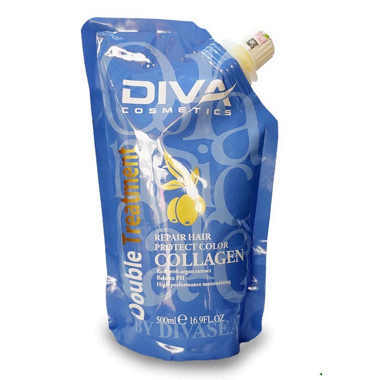 Hấp dầu ủ tóc Diva Collagen Hair Repair siêu mượt cho tóc khô hư tổn 500ml ( New )