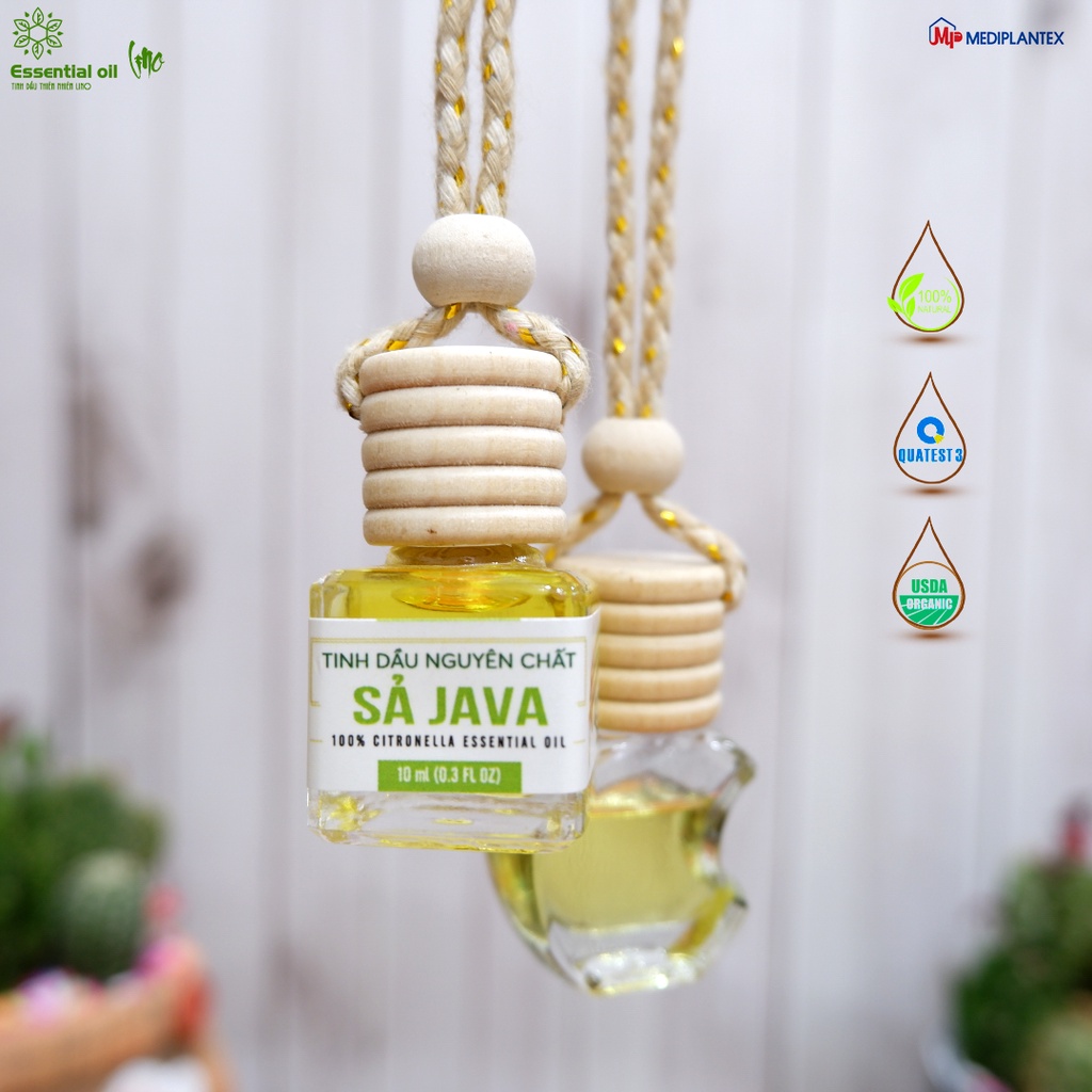 Tinh dầu treo xe sả java LINO 10ml, tinh dầu thiên nhiên nguyên chất, giúp thơm phòng, khử khuẩn, khử mùi có kiểm định