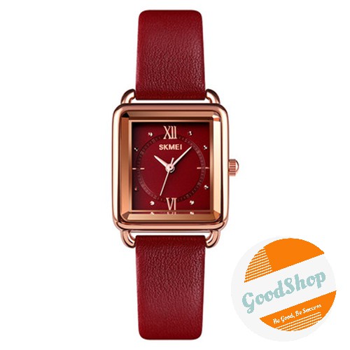 Đồng hồ kim thời trang nữ Skmei 1702 mặt vuông dây da cao cấp | BigBuy360 - bigbuy360.vn