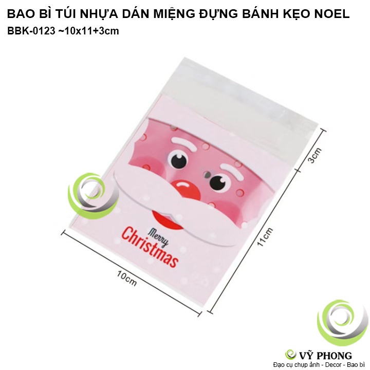 BAO BÌ TÚI DÁN MIỆNG ĐỰNG BÁNH KẸO NOEL GIÁNG SINH IN HÌNH ÔNG GIÁ NOEN LÀM QUÀ TẶNG CHRISTMAS BBK-0123