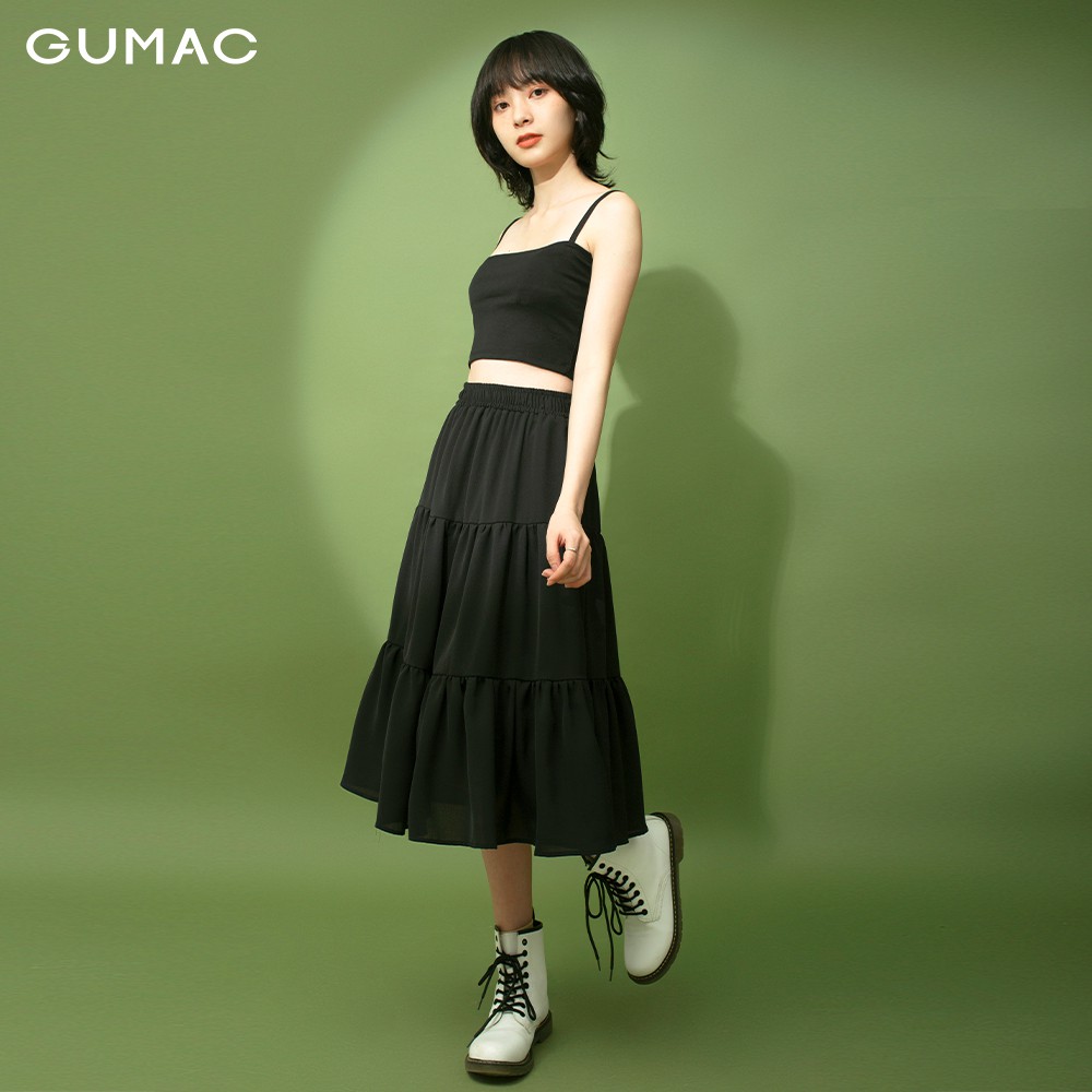 Chân váy nữ nhún 3 tầng GUMAC đủ màu đủ size, phong cách Hàn Quốc năng động, trẻ trung VB189 | BigBuy360 - bigbuy360.vn