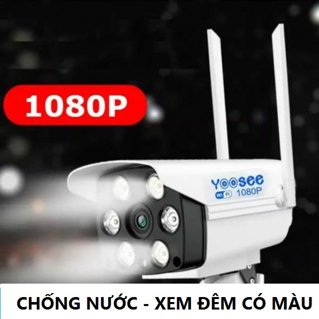 Camera Yoose 6 mắt 1080p 2 râu xem đêm có màu chống nước